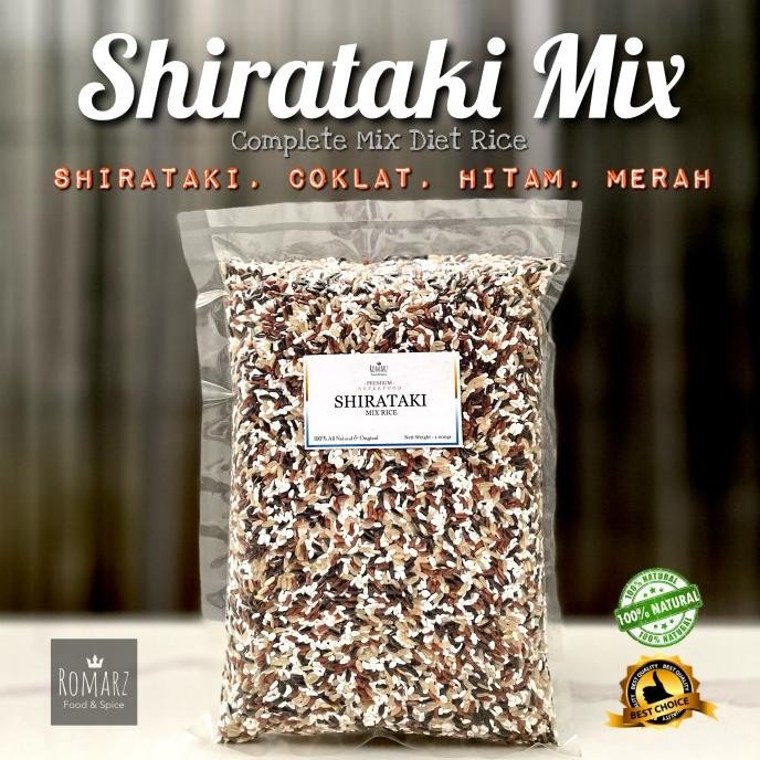 

terbaru shirataki complete mix rice 1kg | mix beras merah, coklat, hitam 1kg