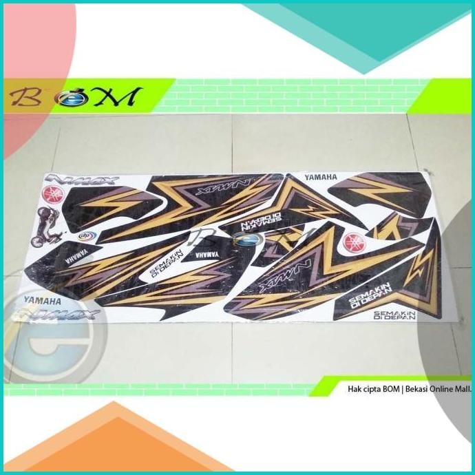 Striping Stiker Sticker decal yamaha nmax full body hitam gold emas 1