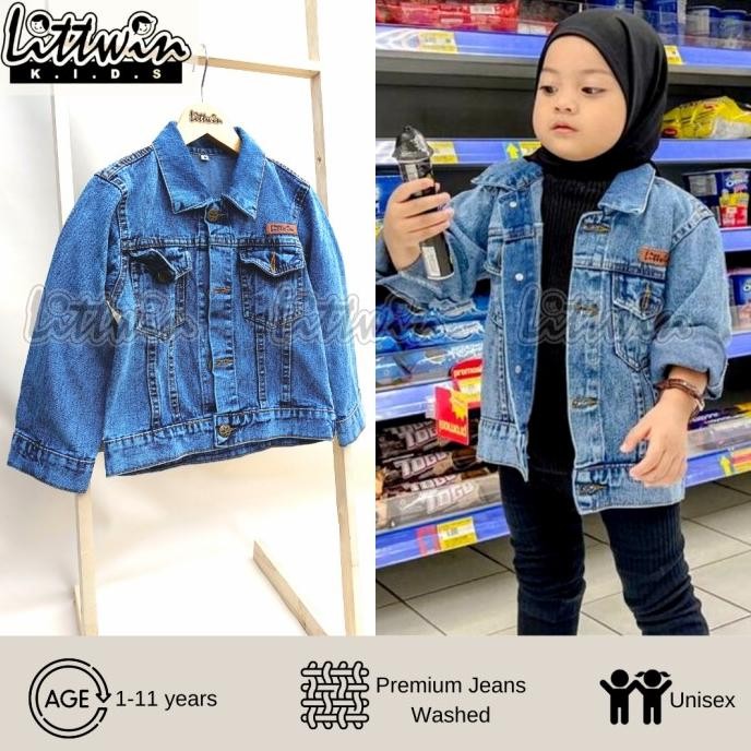 (2-11 TAHUN) JAKET ANAK DENIM WASHED PREMIUM / JAKET ANAK JEANS WASHED