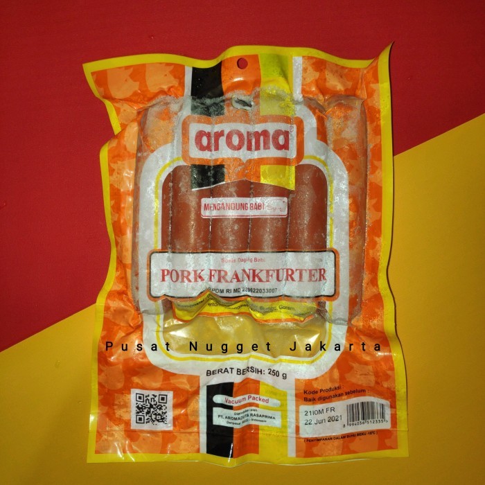 

Pork Frankfurter 250 Gr Aroma (Non-Halal) (Wajib Go/Grab-Send)