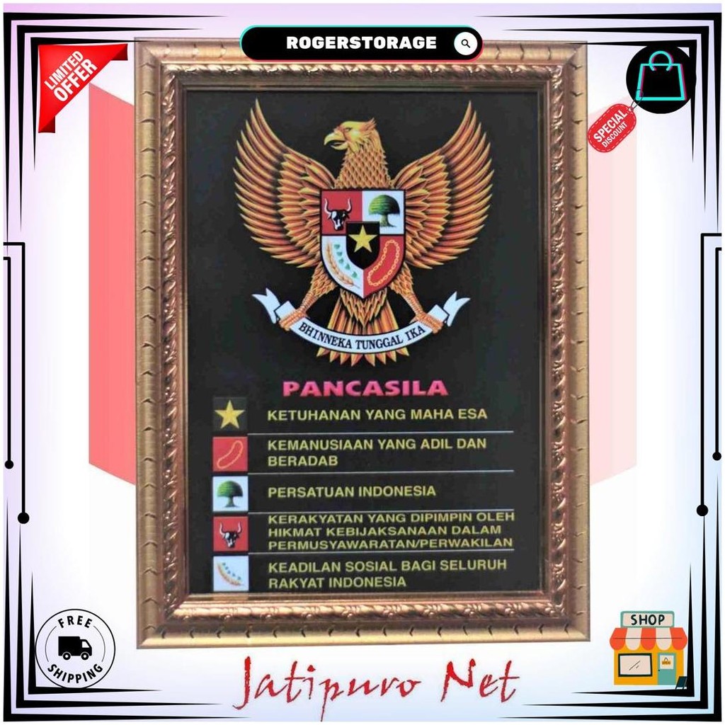 Pigura Garuda Pancasila A4+ D Promo 10.10