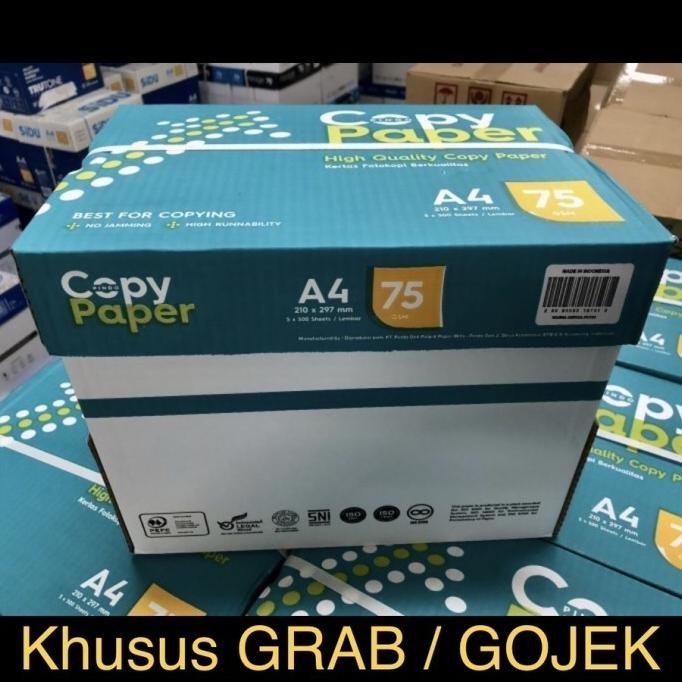 

NEW HVS Putih A4 75g, Copy Paper KHUSUS GRAB / GOJEK