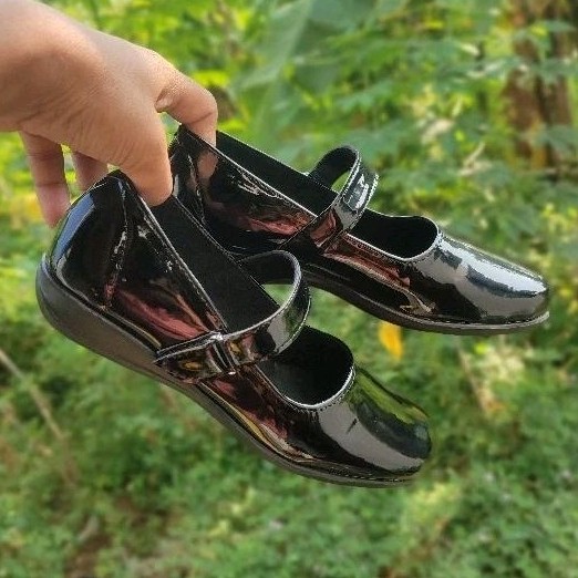 Pantofel Wanita Sepatu Pantofel Wanita Paskibra Glossy Flat/trepes
