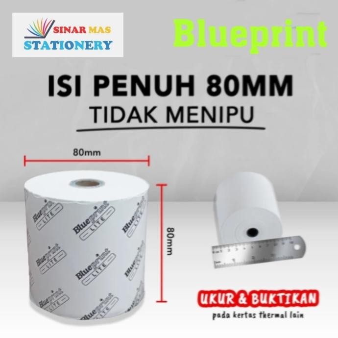 

TERMURAH - Kertas Thermal Kasir Struk Blueprint Lite 80 mm x 80 mm - 1 Roll