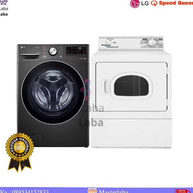 PAKET LAUNDRY MESIN CUCI LG 15 KG DAN DRYER SPEEDQUEEN 15KG