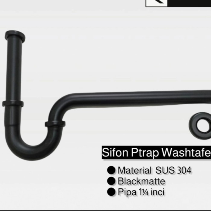 SIFON LEHER ANGSA WASTAFEL STAINLESS 304 HITAM