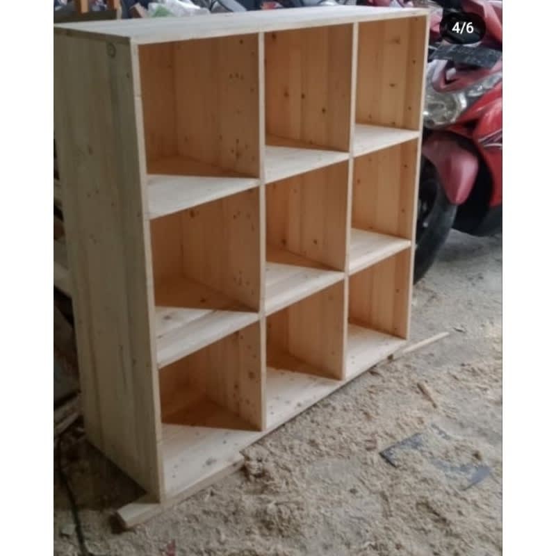 Rak Sepatu Susun Kayu | Locker Sandal Sepatu | Lemari Rak Buku Kayu | Lemari Serbaguna Kayu | Kabine