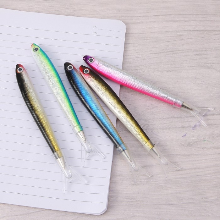 

Terbaru Cartoon Ballpoint Pen with Pen Cap Fish-like Writing Pen Black/Blue Ink Pocket Size for