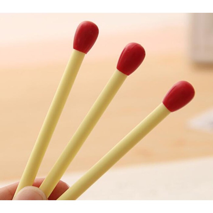 

Terbaru 5pcs DIY Match Shape Mini Ballpoint Pen Novelty Cute Plastic Ballpoint Pens For Kids Toy