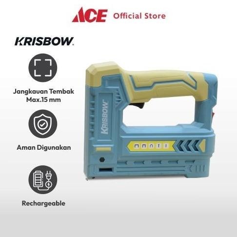 

Terbaru NEW Ace Krisbow Stapler Tembak Cordless 5 In 1 Hekter Stepler Jepretan Kertas Peralatan Atk
