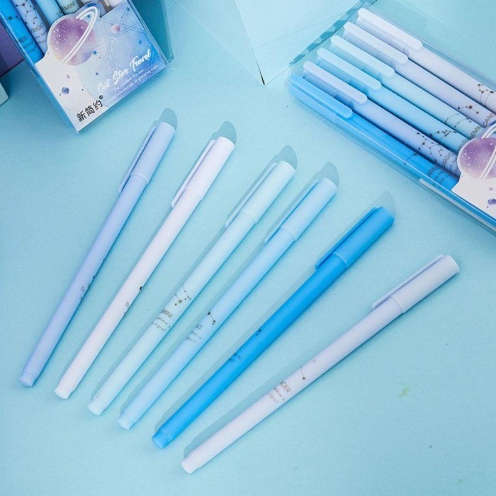 

Terbaru Black Ink Pen Set Lucu Kawaii Minimalis Alat Kantor 0.38mm Pulpen 100% ori