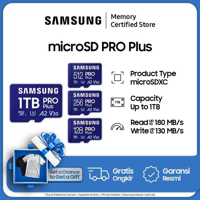 NEW Samsung microSD PRO Plus UHS-I - microSDXC - 128GB / 256GB / 512GB / 1TB