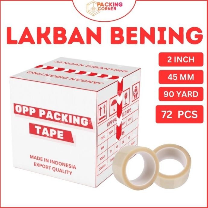 

TERLARIS - LAKBAN SOLATIP BENING 2 inch 45 mm x 90 yard MURAH 1 Dus GOJEK / GRAB