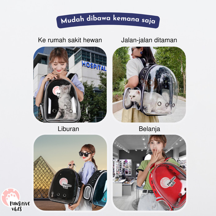 Tas Astronot Kucing Anjing Tas Transparan Pet Cargo