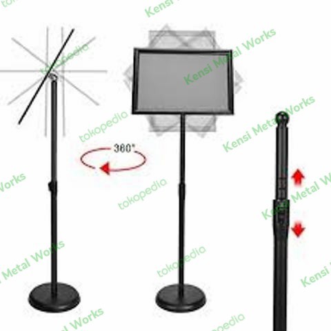 

Adjustable Rotate Standing Poster Menu Frame Sign Display A3 A4 - A4, Hitam Diskon
