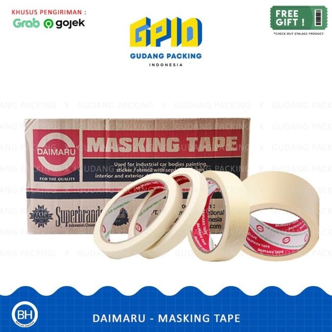

TERMURAH - (GOSEND/GRAB) DAIMARU - Masking Tape / Lakban Kertas 0.5 / 1 / 2 inch