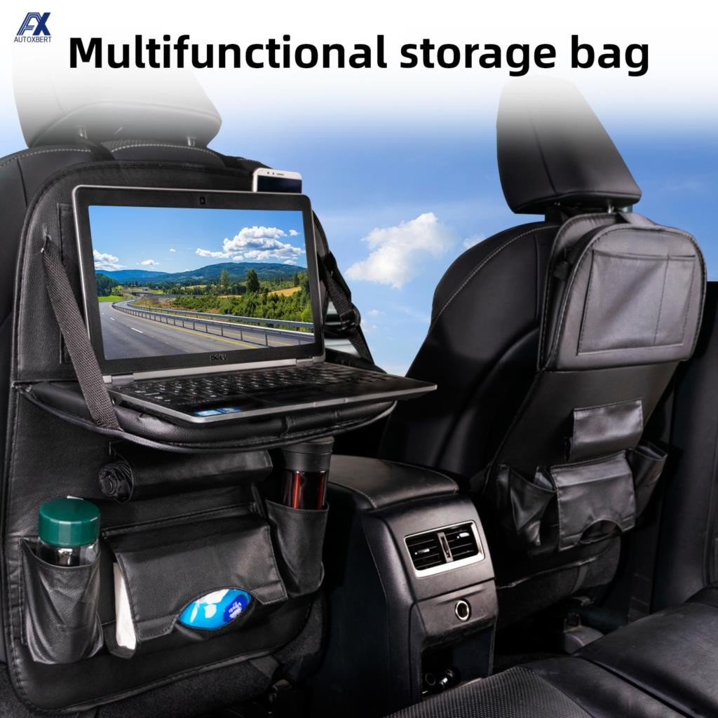 

Universal Car Back Seat Organizer Multi-Pocket Storage Bag Tablet Holder Hanging Tray Support Table Container phone iPad Travel