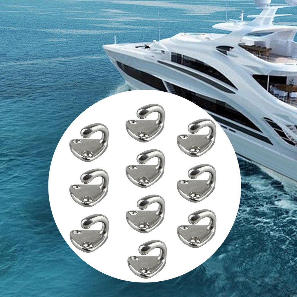 

10Pcs Marine Fender Hanger Hooks Towel Hooks Attachments Stainless Steel Hanging