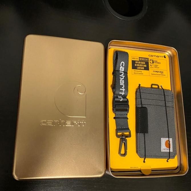 

TERBARU - Carhartt Nylon Duck ID Gray/ abu abu Card holder Lanyard 100% Original