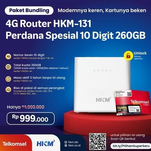 TERLARIS - Modem Wifi 4G XL Satu Lite Family HKM N401 UNLOCK Free 170GB XL Home