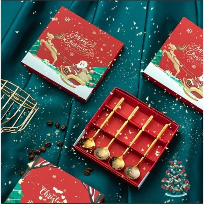 

NEW! AVELINE HAMPERS NATAL SENDOK SET XMAS SENDOK SET CHRISTMAS - Xmas Spoon 4A Limited