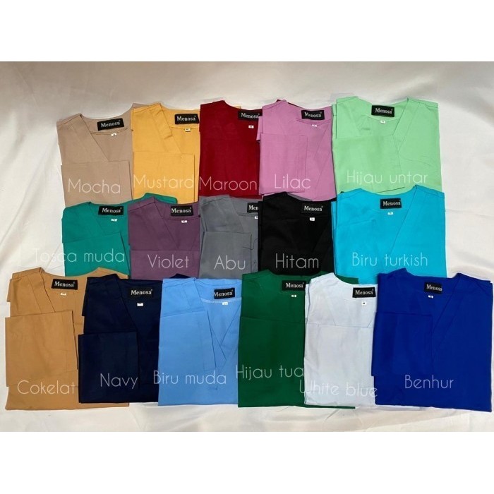 PROMO Menosa 5L BAJU OK LENGAN PENDEK / JAGA / SCRUB / SERAGAM RUMAH SAKIT