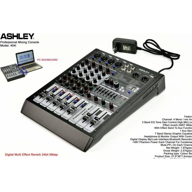 MIXER AUDIO ASHLEY 404 I ORIGINAL ASHLEY 404I 4 CHANNEL SOUNDCARD