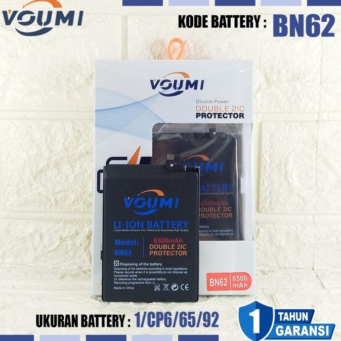 Original Baterai Battery Voumi Double Ic Power High Capacity Xiaomi Bn62 Compatible Hp Redmi 9T  / P