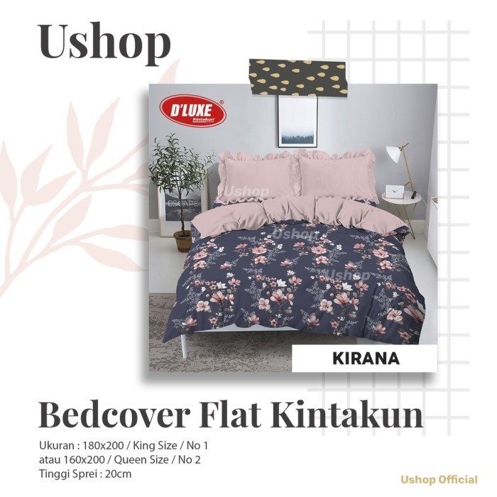 Bedcover Kintakun Set 180X200 / 160X200 Tinggi 20 Fitted Flat Diskon