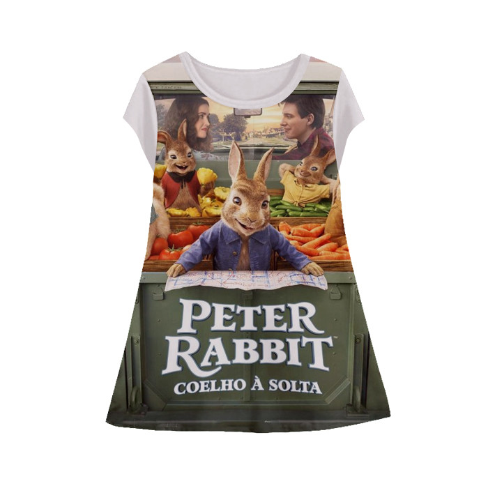Baju Dress Film Anak Lengan Pendek Film 3D Printing Peter Rabbit Tunik-PeterRabbit-5-designWD Limite