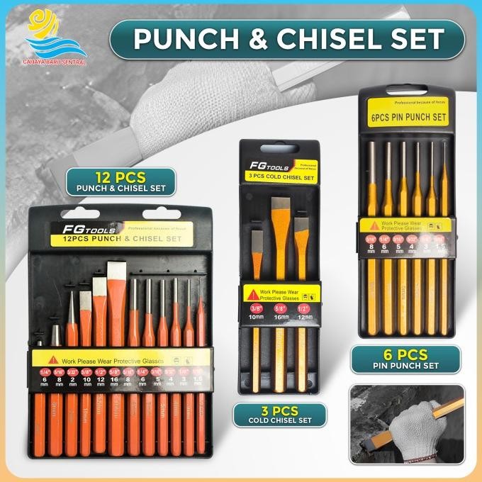 

PRODUK BARU!! PIN PUNCH SET PUNCH AND CHISEL SET 3 PCS/6 PCS/12 PCS