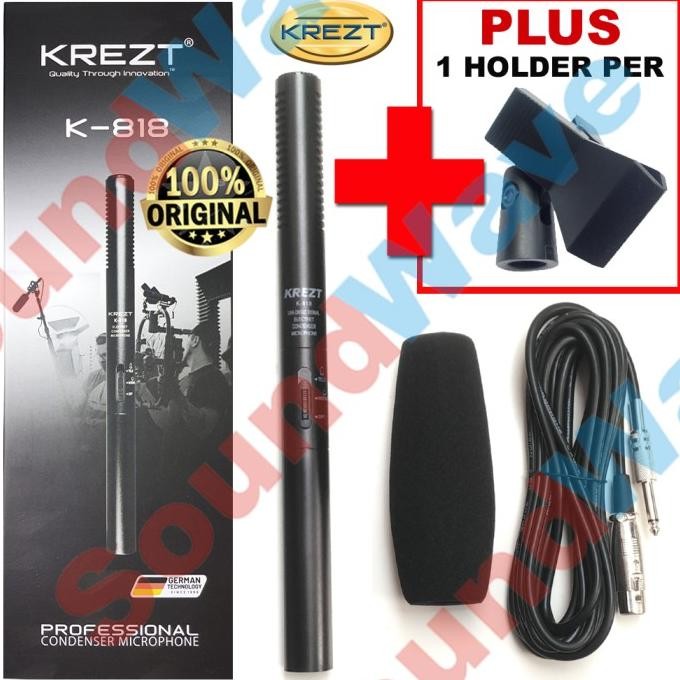 KREZT K 818 MIC CONDENSER + HOLDER MIC | MIKROFON SHOTGUN MIK K818