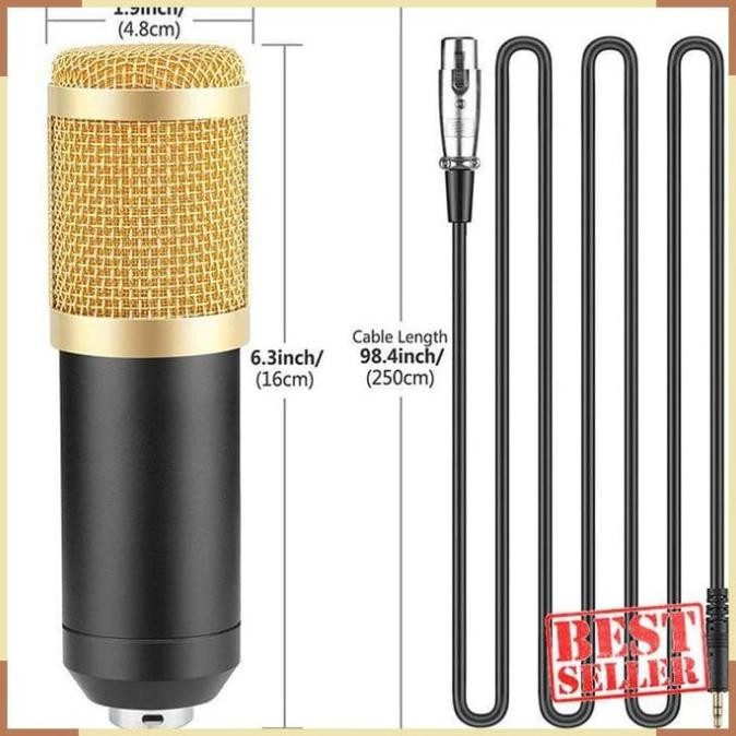 Microphone Condenser Studio Dengan Shock Proof Mount BM800 Terbaik