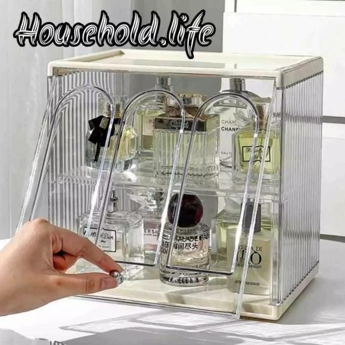 TERBARU - Kotak Display Parfum Kotak Laci Mini Rak Penyimpanan Cangkir Anti Debu