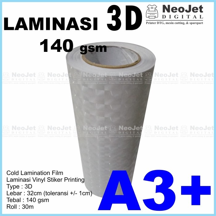 

Laminasi 3D Dingin Laminating Tiga Dimensi Hologram A3+ 140Gsm 30M Terlaris