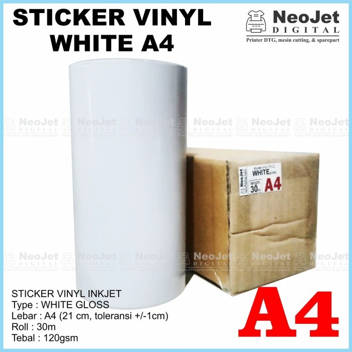 

Paket Sticker Vinyl Inkjet White + Laminasi 100 Gsm Glossy A4 Tipis Diskon