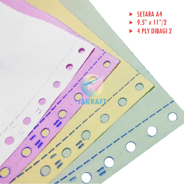 

Kertas Continuous Form A5 (A4) 9.5 X 11.2 4 Ply / 2 Bagi 2 K4/2 Ncr W Promo