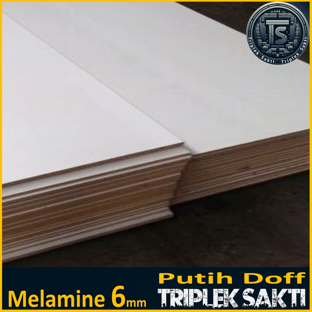 Triplek Melamin Putih Doff 1 Muka 6mm | Ukuran 20x60 cm, Tebal 6mm, PxL 60x20 cm