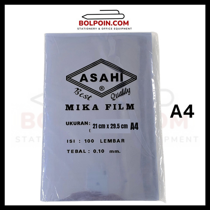 

Terlaris MIKA COVER ASAHI A4 / PLASTIK JILID BENING A4 / COVER MIKA - 100 LBR SALE