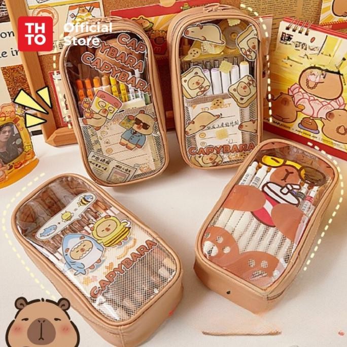 

Thto Layer Tas Tempat Pensil Case Pouch Anak Sekolah Capybara Transparan Pvc Stationery Kantor A113