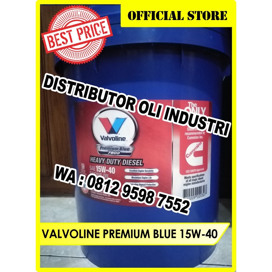 Valvoline Premium Blue 7800 15W-40 ( 20 L - Ready Stock ) Harga Spesial