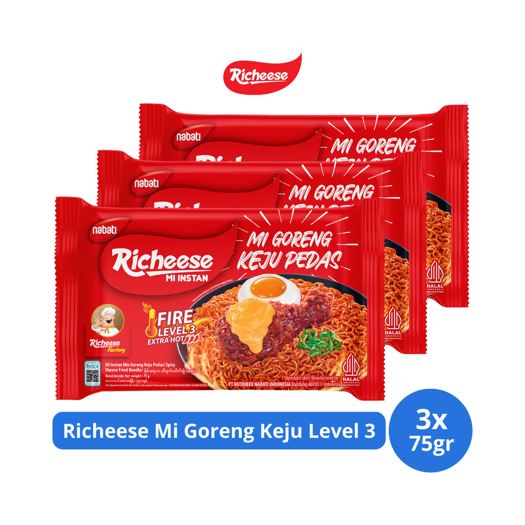 

Richeese Mi Goreng Keju Level 3 75gr x 3 pcs