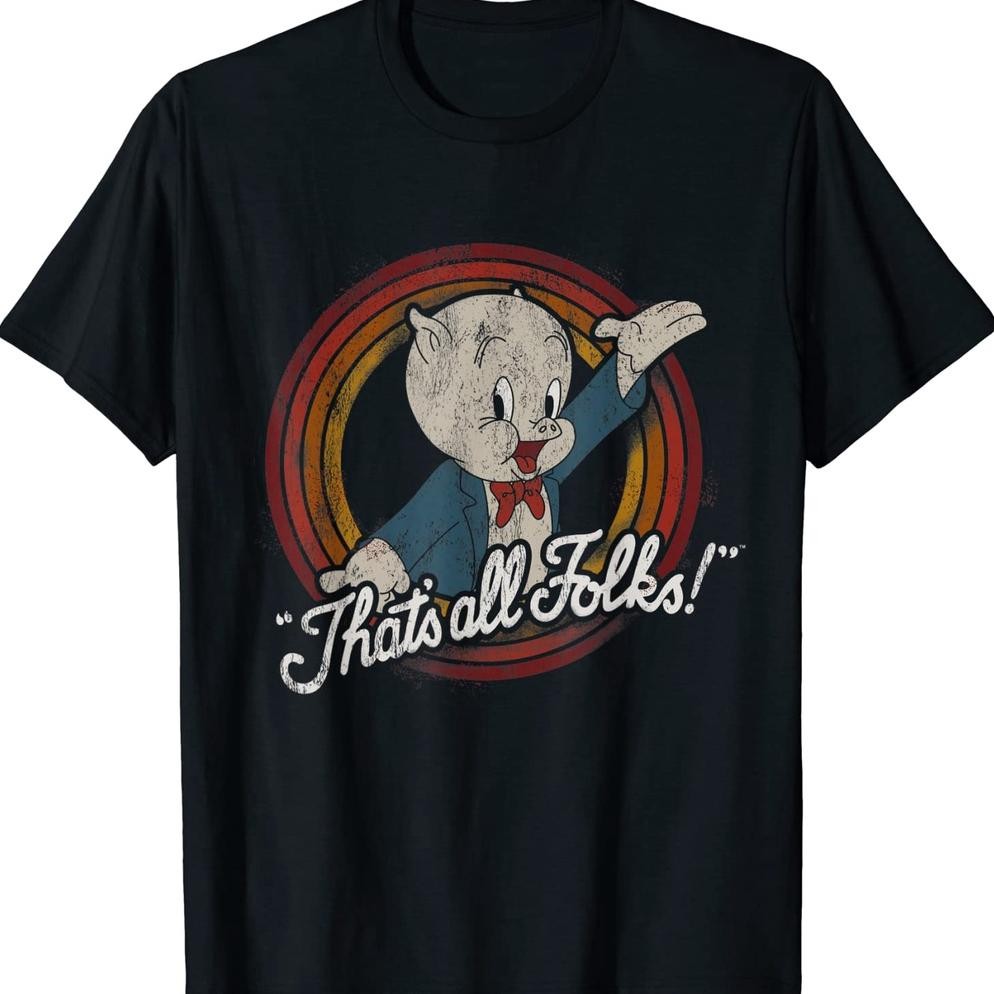 Kaos Looney Tunes Porky Pig That'S All Folks Classic Kaos Unisex