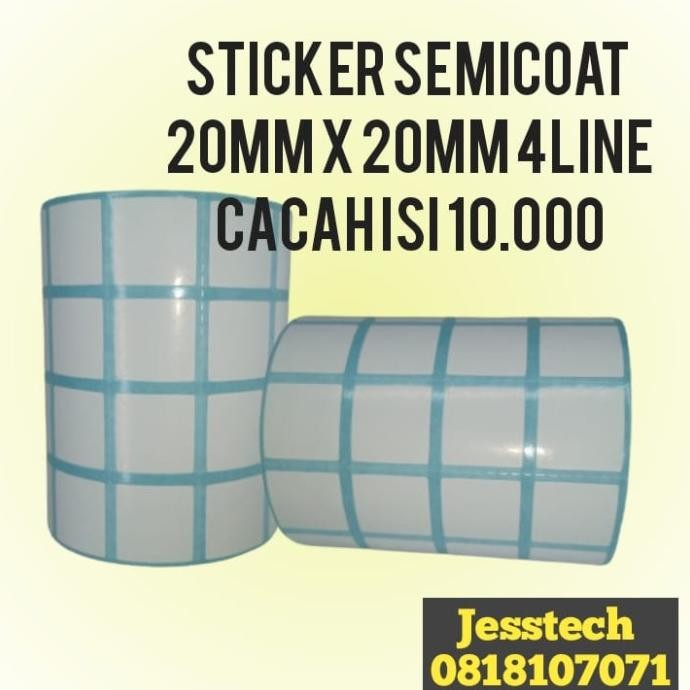 

BEBAS ONGKIR - STICKER SEMICOAT 2X2CM 2X2 CM 20X20MM 20X20 MM STIKER BARCODE 10rb