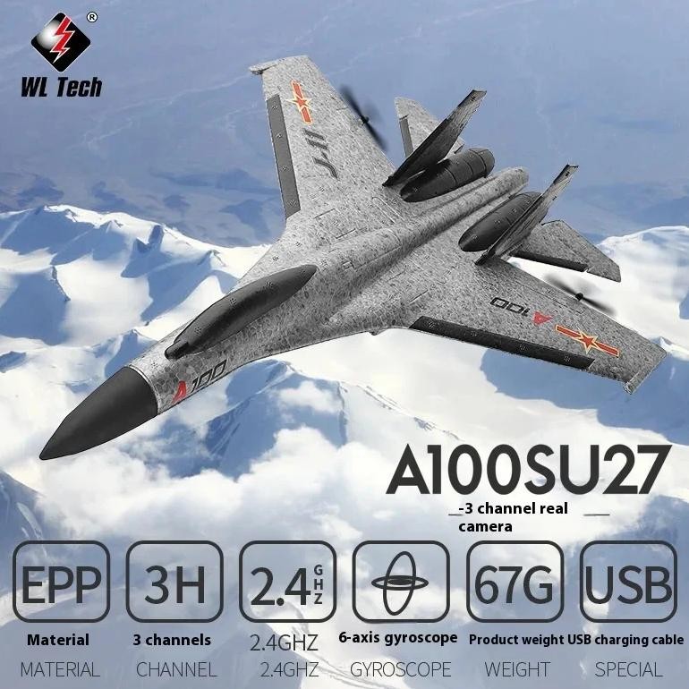 2.4G ORIGINAL WEILI XK A100 SU-27 J-11 RC 3-CHANNEL FIXED WING REMOTE CONTROL GLIDER EPP OUTDOORS AI