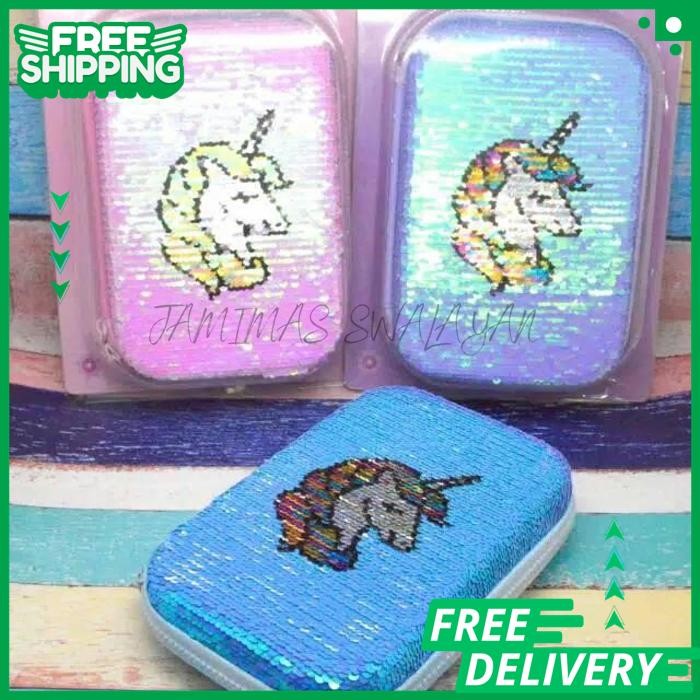 

KOTAK PENSIL SEQUIN UNICORN HARD CASE BESAR KODE 6520 F1 BY JAMIMAS SWALAYAN HOT SALE !!