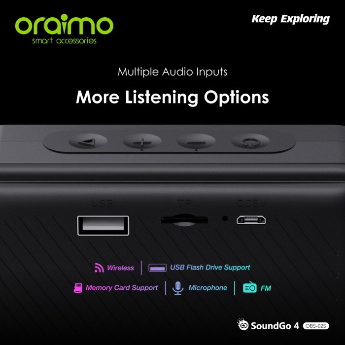 Oraimo Portable Wireless Bluetooth Speaker V5.0 Soundgo 4 Obs-02S