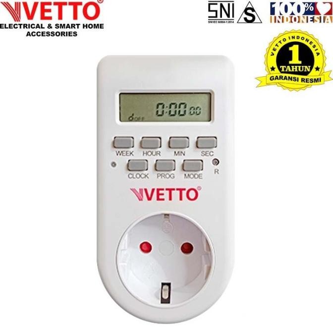 VETTO Stop Kontak Timer Digital Listrik - 1Minggu
