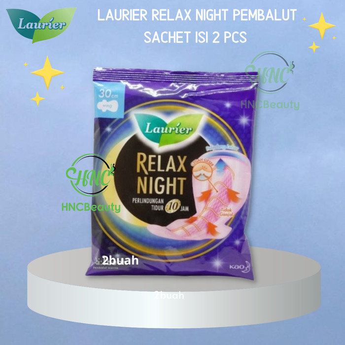 LAURIER Relax Night Pembalut 2pcs - 30cm Sachet