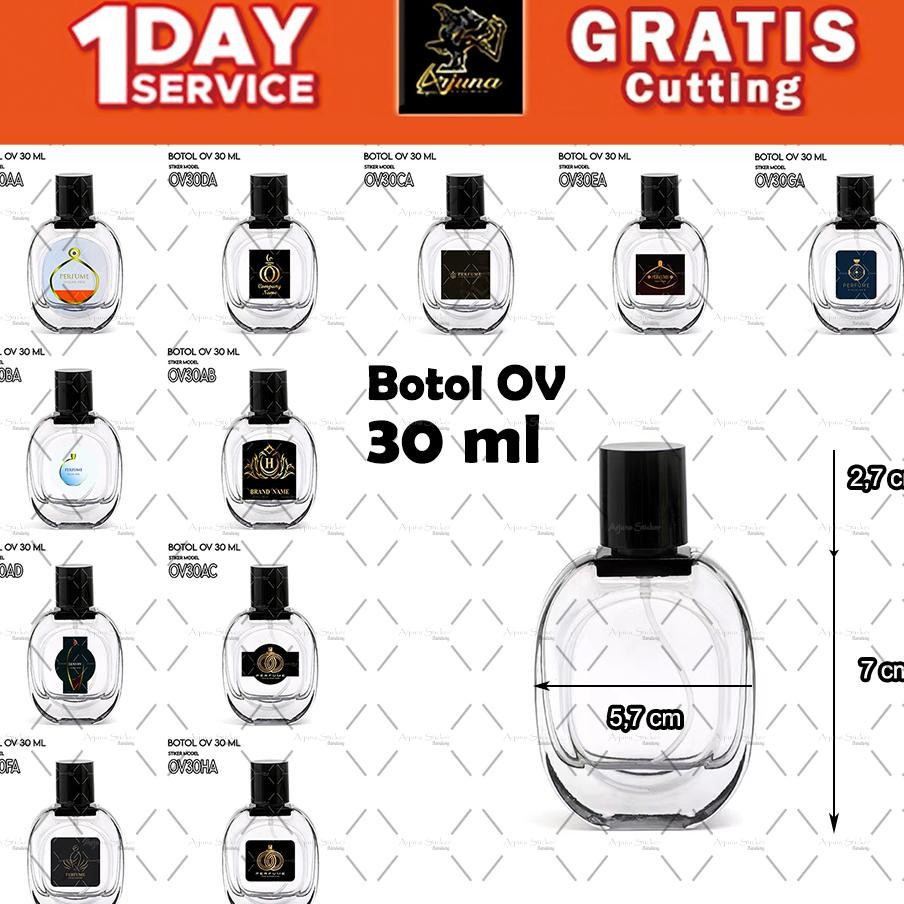 Stiker Botol Parfum Ov 30 Ml Oval Parfume Stier Label Custom Bahan Transparan